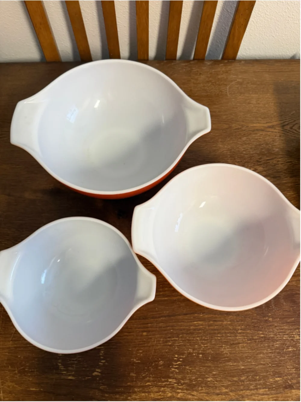 Vintage Pyrex Autumn Harvest Wheat Cinderella Mixing Bowl Set 444 443 442 -MS